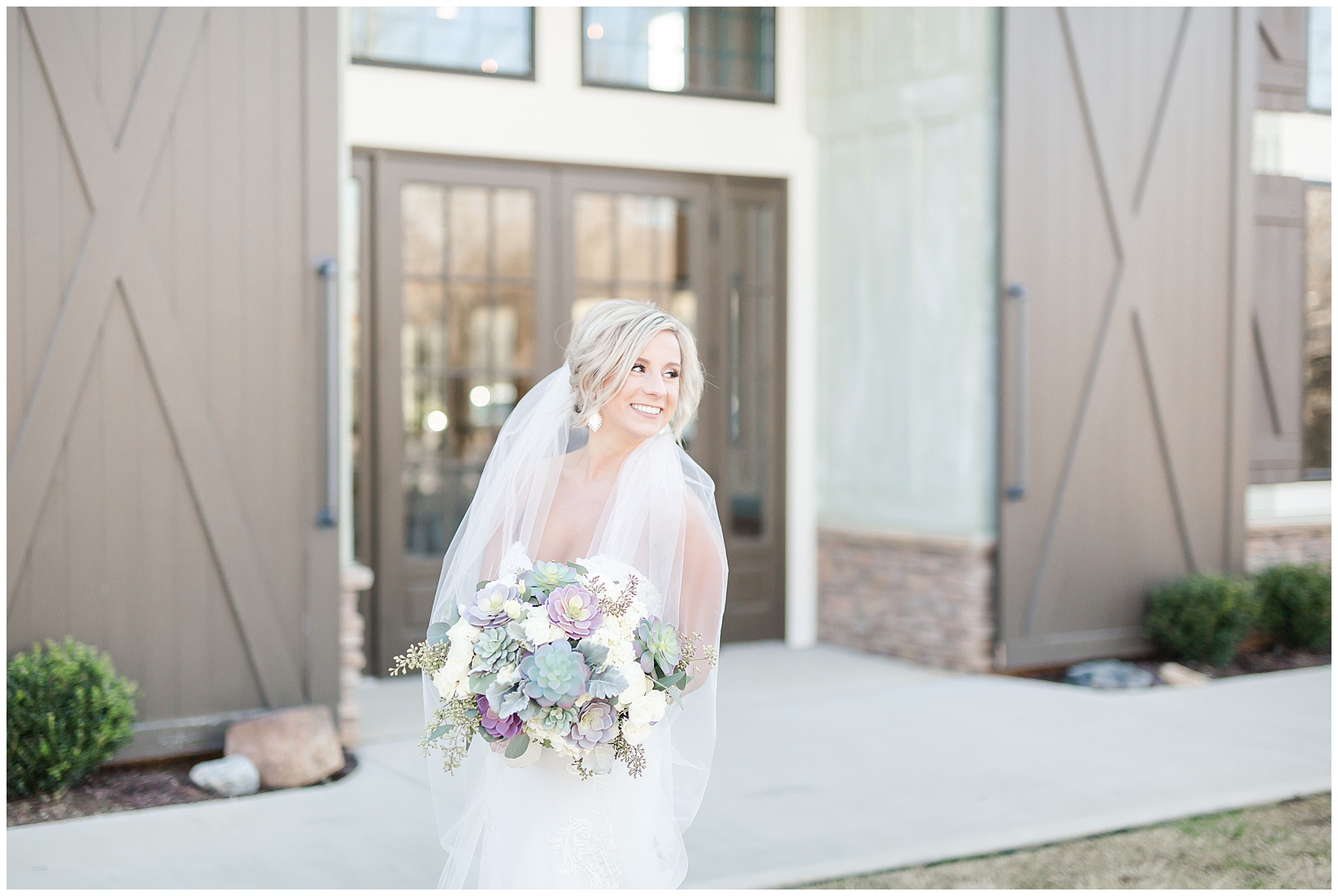 stunning winter bridal session at sweet mangolia estate with succulent bouquet